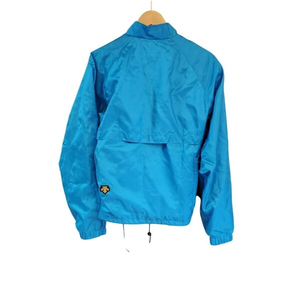 Vintage 1990 Descente Blue Yellow Accent Windbreaker Sz S Lightweight Drawstring - Picture 3 of 7